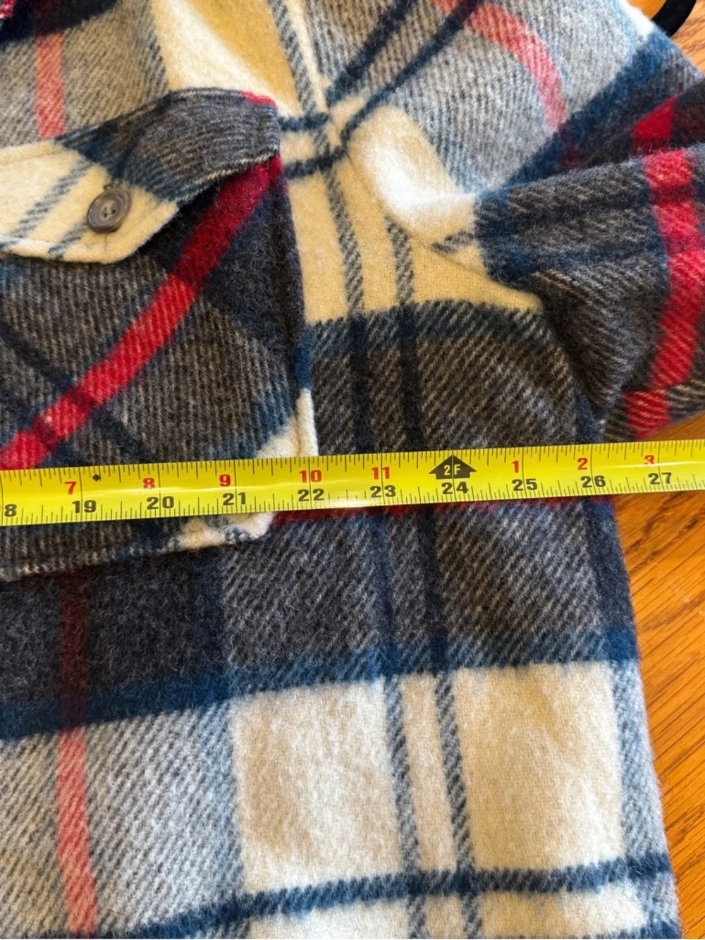 Vintage LL Bean Mens Jacket‎ Wool X-Large Cream Black Red Plaid Sherpa Lined USA